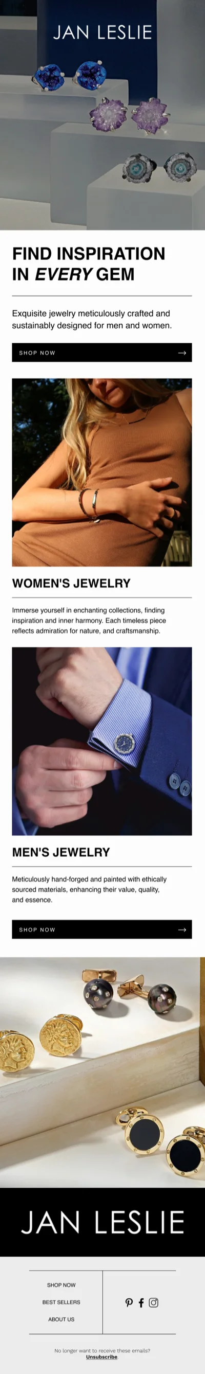 Jan Leslie jewelry email design