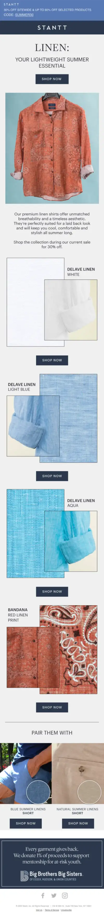 Stantt fashion email design