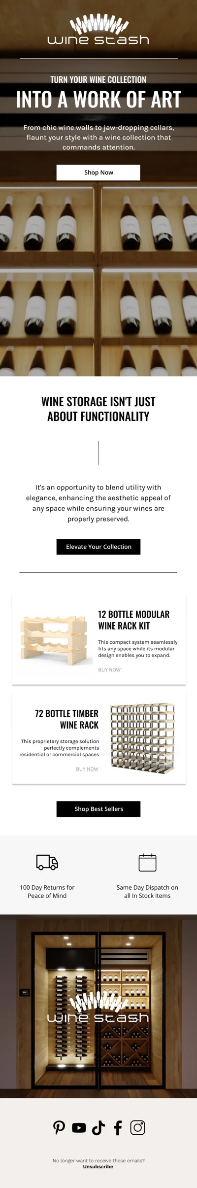 Winestash lifestyle email design