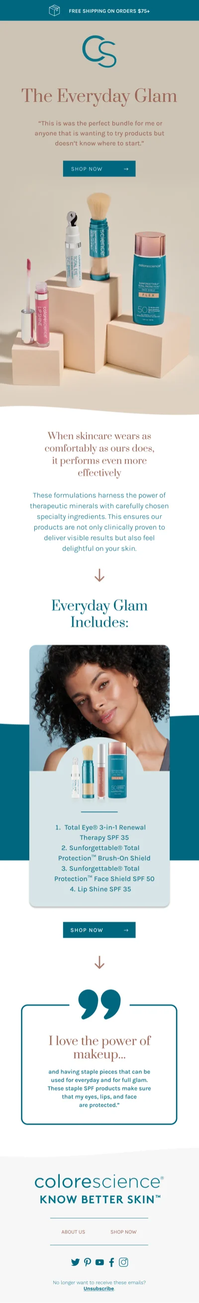Colorescience skincare email design